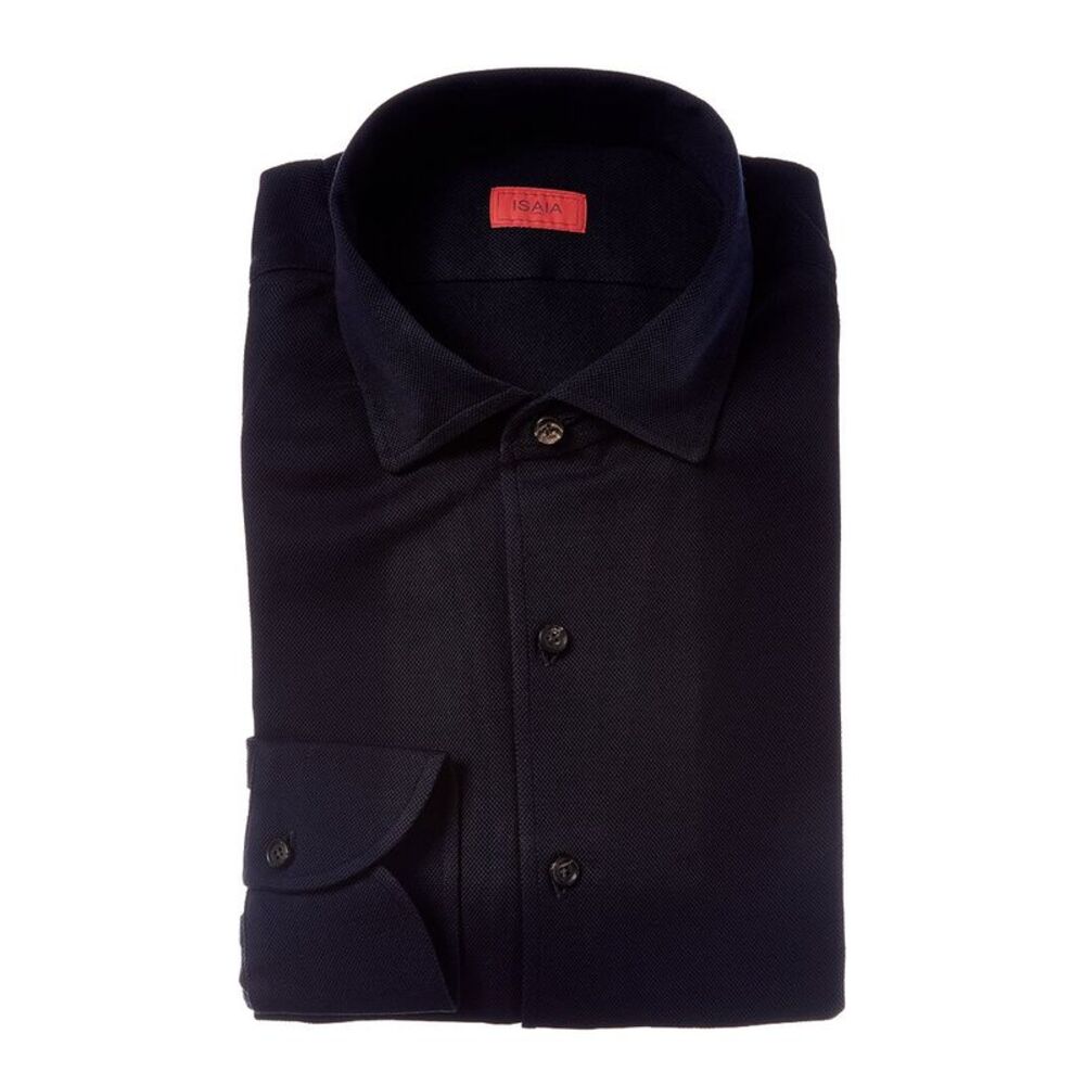 Isaia Mens  Jersey Sport Shirt, Blue